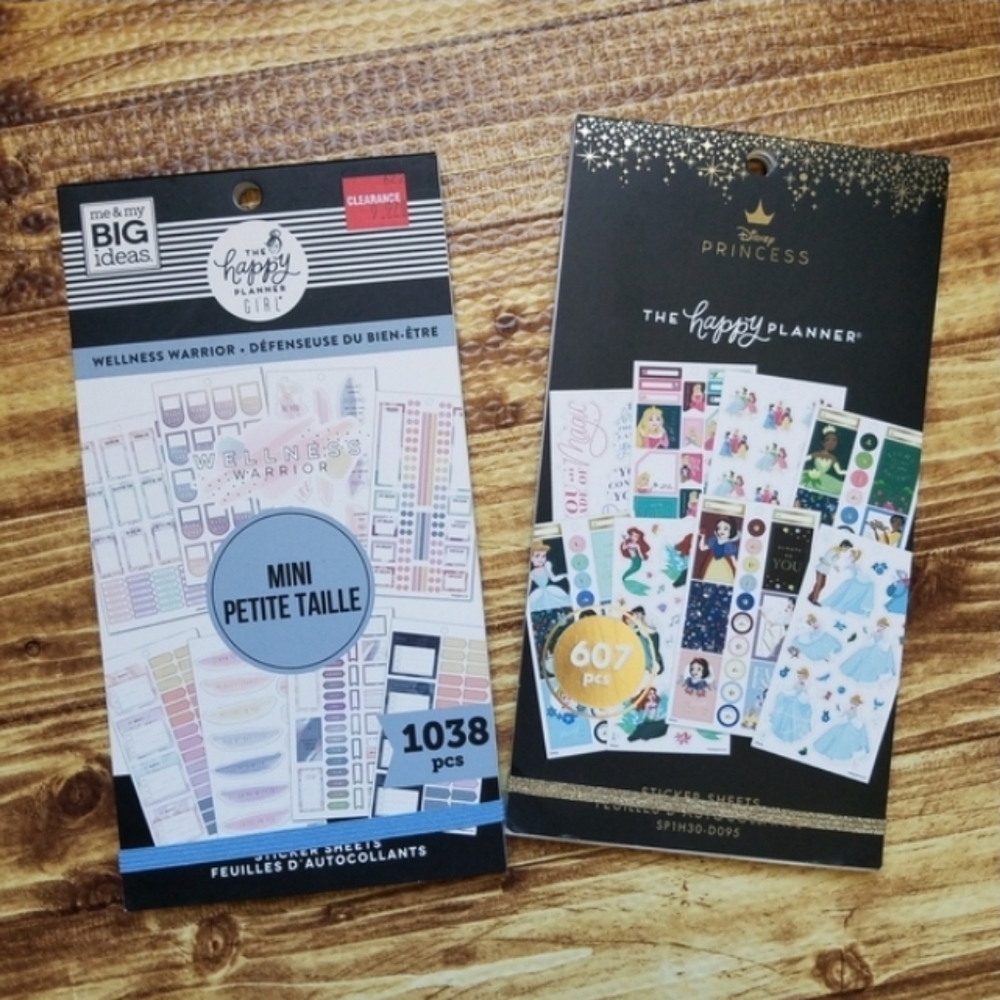 Happy Planner Sticker Pack Set Disney Princess Wellness Warrior Planner